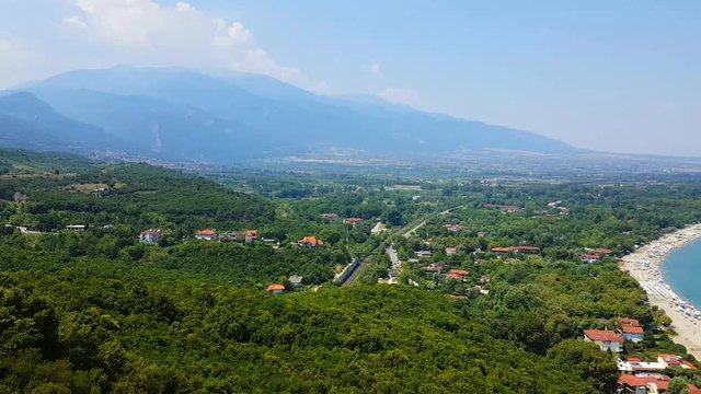 Olympic riviera at summer day