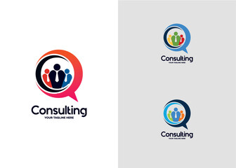 People Business Consulting Logo Template Design Vector, Emblem, Design Concept, Creative Symbol, Icon