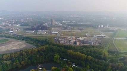 Aerial View Dortmund Germany NRW including Florian Tower City Center and old Industrial 