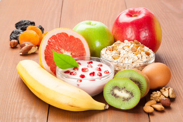 Fresh food ingredients for healthy eating