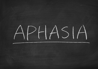 Obraz premium aphasia oncept word on a blackboard background