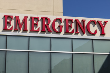 Red Emergency Entrance Sign for a Local Hospital XIX