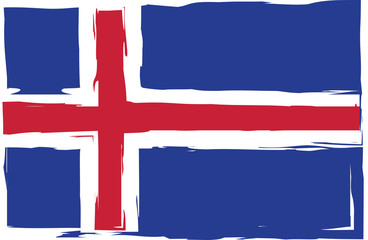 Grunge ICELAND flag or banner