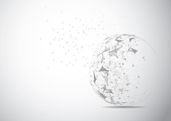 Global network connection. World map point and line composition concept of global business. Vector Illustration