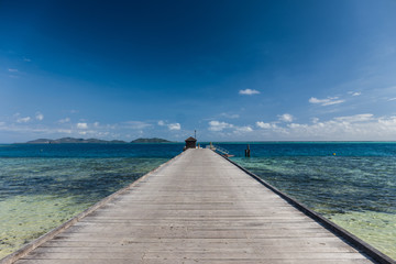 Fototapeta na wymiar wooden jetty, Fiji