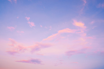 Nature background of beautiful sky landscape at sunset - serenity and rose quartz color filter