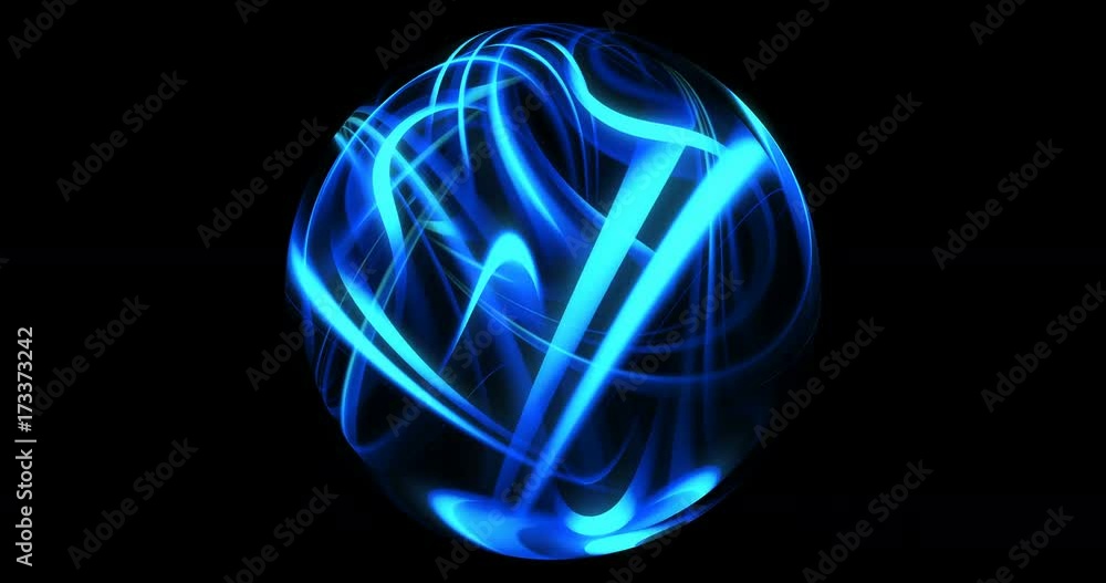 Poster abstract plasma ball, light rays for motion graphics. 4k loop. high definition spinning object motio