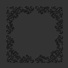 Abstract decorative 3d floral frame. Vector Illustration