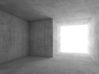 Abstract empty concrete roomm, 3d  interior