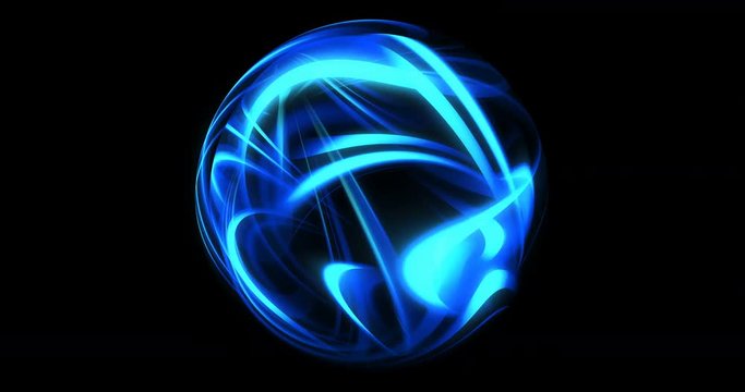 Abstract plasma ball, light rays for motion graphics. 4K loop. High definition spinning object motion backgrounds. 3D Motion Graphic elements, abstract hi-tech circle.