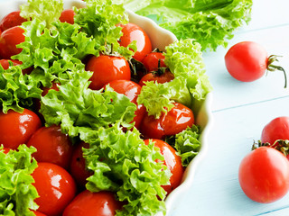 Cherry tomatoes and greens