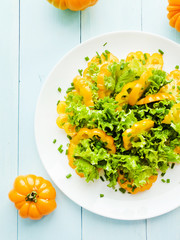 Yellow tomatoes salad