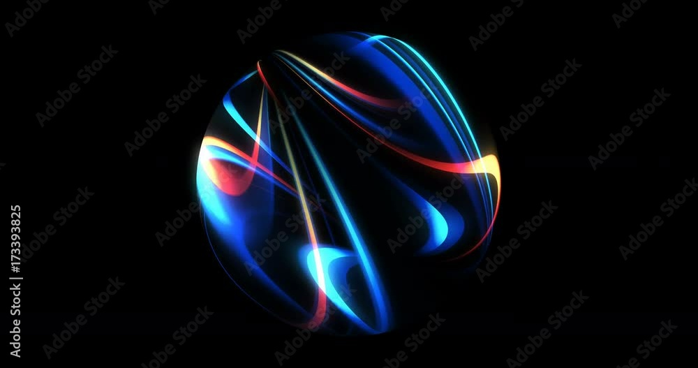 Poster abstract plasma ball, light rays for motion graphics. 4k loop. high definition spinning object motio