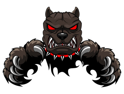 Angry dog mascot cartoon. Vector illustration