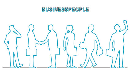 Outline contour of business people
