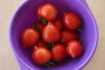 Drop shape red  tomatoes.
