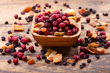 bowl of mixed of dried fruits