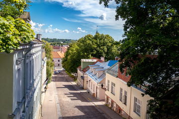 Fototapeta na wymiar City landscape, street in Tartu, Estonia
