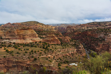 Fototapeta na wymiar Calf Creek Trail Utah Water Fall Rock Landscape