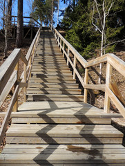 Obraz premium Wooden staircase on hillside