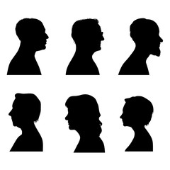 head silhouettes of old people © tatoman