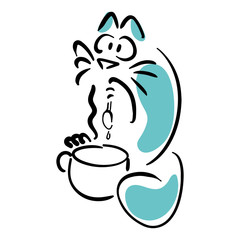 Cat holding a teaspoon