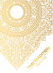 Thai art element Traditional design gold for greeting cards,book cover.vector - 173412229