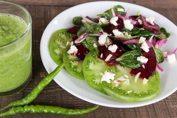 Beetroot salad with raw beets