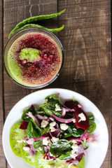Beetroot salad with raw beets
