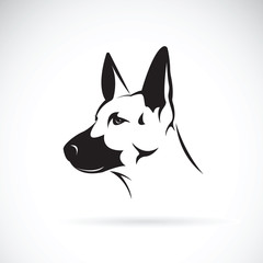 Vector of dog head (German shepherd) on white background, Pet. Animals.