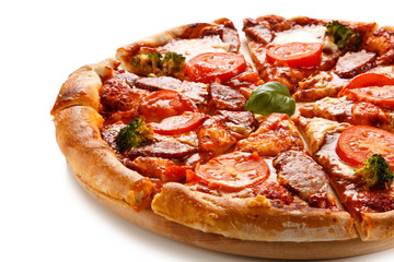 Pizza  on white background 