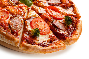 Pizza  on white background 