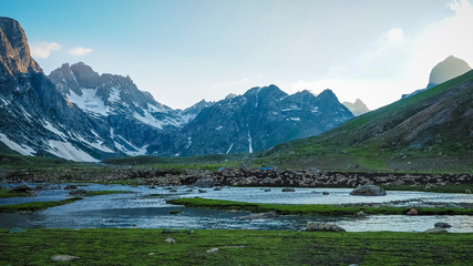 Naklejka na ściany i meble Beautiful mountain landscape of Sonamarg, Jammu and Kashmir state, India