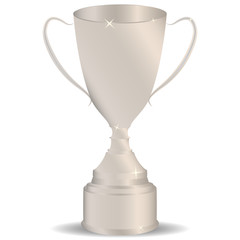 Picture of a silver cup. Cup behind the second place.