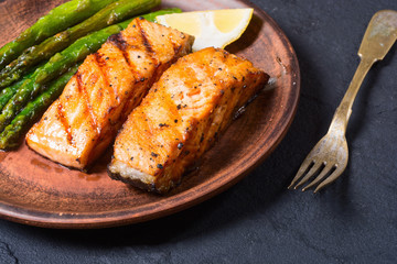 Fillet of grilled salmon
