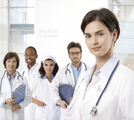 Fototapeta premium Portrait of young female doctor