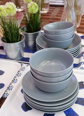 Set of Ceramic Dishes, Bowls and Plates