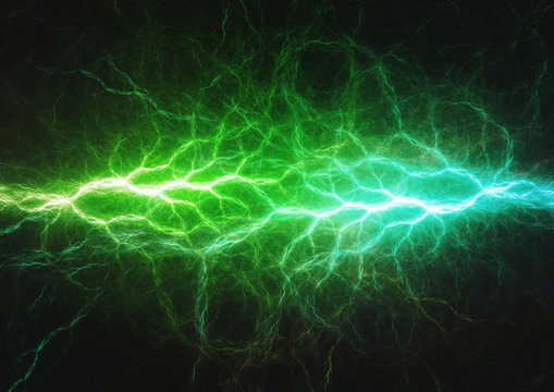 Green energy, electrical lightning background