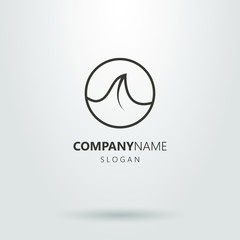 Black and white sea wave logo