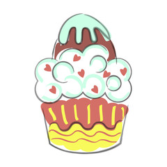 Hand drawn cupcake