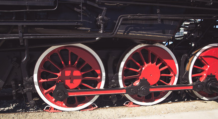 Fototapeta na wymiar Details of Polish steam locomotive.