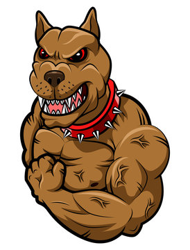 Angry dog mascot cartoon. Vector illustration