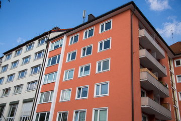 Fototapeta premium Wohngebäude, Häuserzeile, München