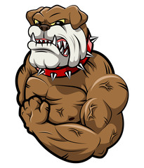 Angry dog mascot cartoon. Vector illustration