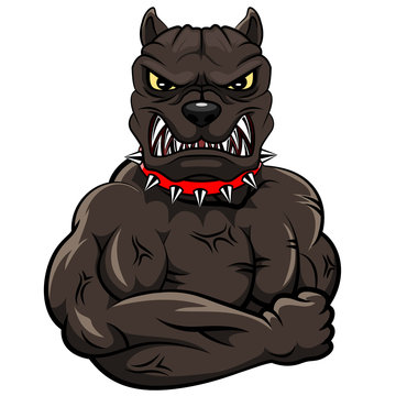 Angry dog mascot cartoon. Vector illustration