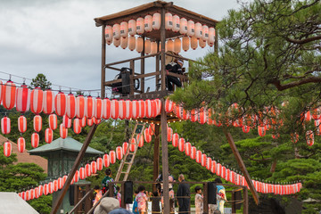 Nagano, Japan - ‎August 15 , 2017 :  People celebrating  Bon-Odori festival in Zenkoji temple...