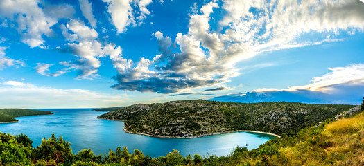 Sea bay Croatia summer panorama