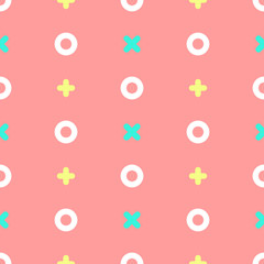 Geometric elements. Seamless pattern in memphis style. 80s 90s style. Vector