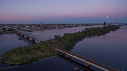 Train bridge Riga, drone 