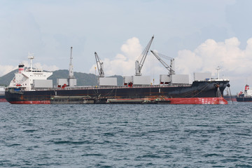 cargo ship in the sea.